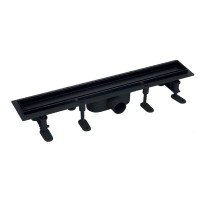 Душовий трап Mixxus DRAIN-06-60 BLACK з пластиковою основою та накладкою з нерж.сталі SUS304 70x600